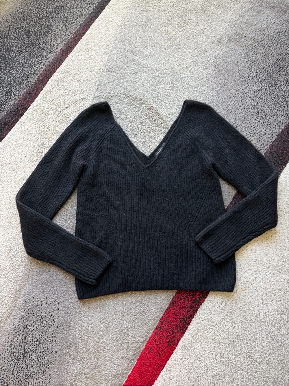 Banana Republic Black Wool Yak Blend V Neck Sweater